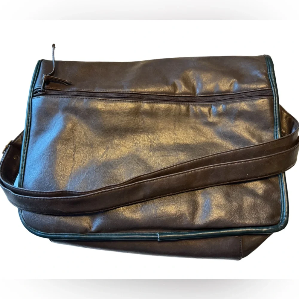 Vintage Brown Leather 90s Briefcase Laptop Bag MINTY M International Series